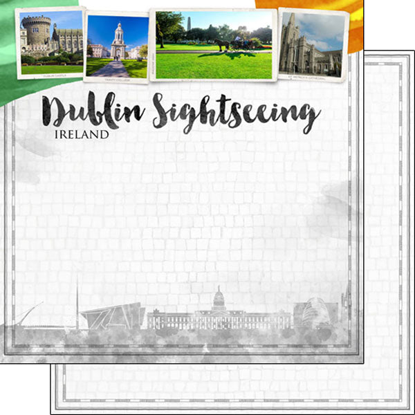Scrapbook Customs 12x12 Paper - Dublin City Sights - Ireland