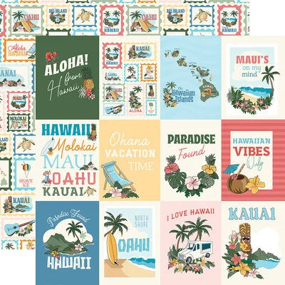 Carta Bella 12x12 Paper  [Collection] - Hawaii - 3x4 Journaling Cards
