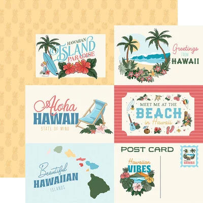 Carta Bella 12x12 Paper  [Collection] - Hawaii - 6x4 Journaling Cards