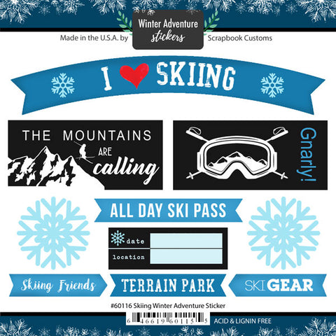 Scrapbook Customs Sticker - Skiing