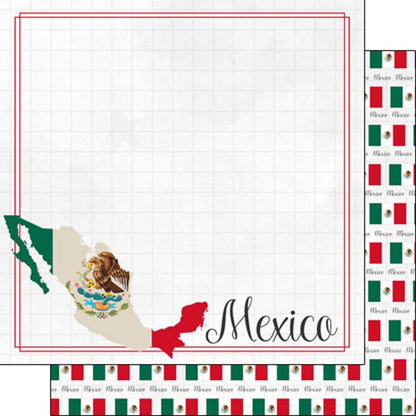Scrapbook Customs 12x12 Paper - Mexico - Adventure Border