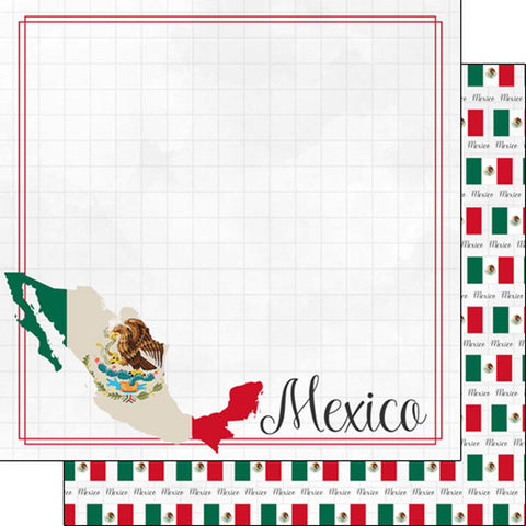 Scrapbook Customs 12x12 Paper - Mexico - Adventure Border