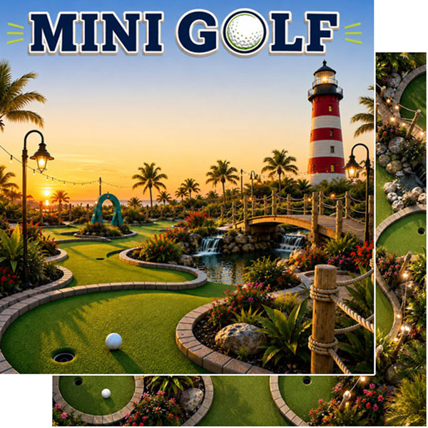 Scrapbook Customs 12x12 Paper - Miniature Golf