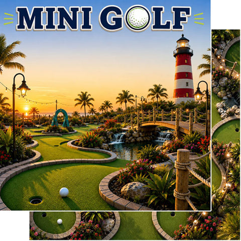 Scrapbook Customs 12x12 Paper - Miniature Golf