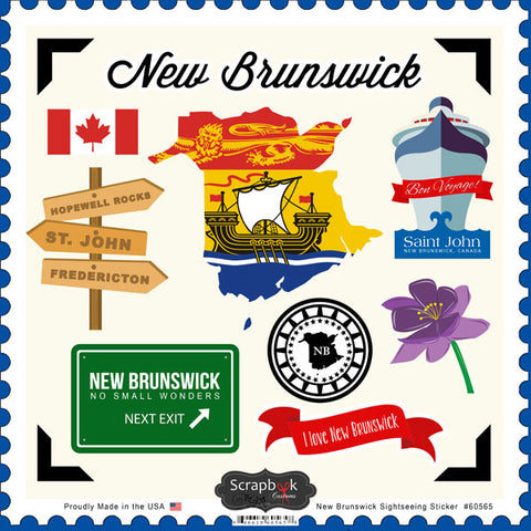 Scrapbook Customs Sticker - New Brunswick Sightseeing Sticker