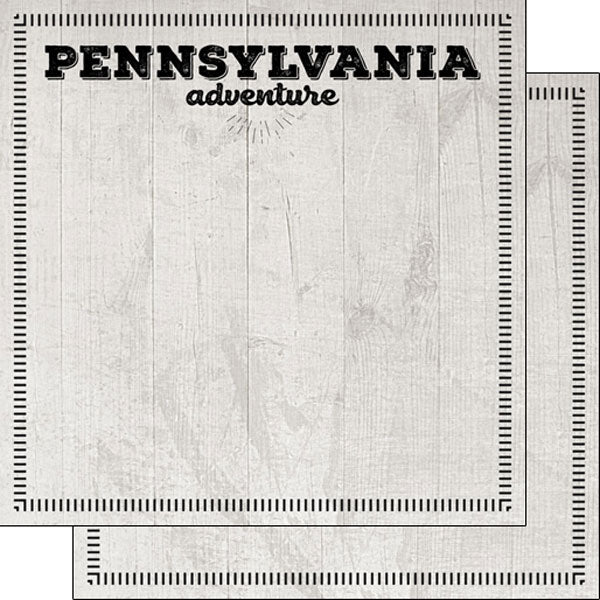 Scrapbook Customs 12x12 Paper - Pennsylvania Postage Adventure