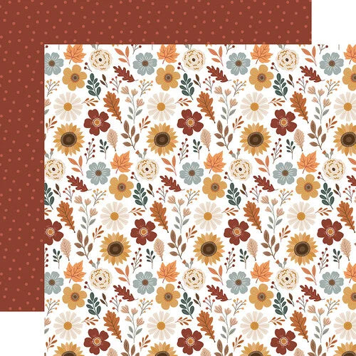Echo Park Paper 12x12 Cardstock  [Collection] - Feels Like Fall - Harvest Blossoms
