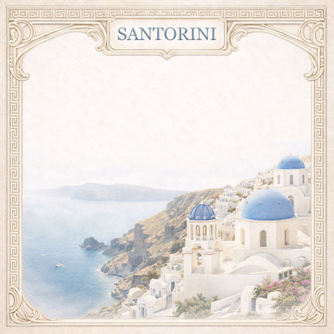 Scrapbook Customs 12x12 Paper - Greece Santorini Wander