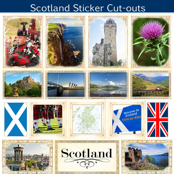 Scrapbook Customs  -  Scotland Sightseeing Stickers