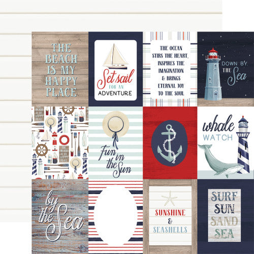 Carta Bella 12x12 Paper  [Collection] - By The Sea - 3x4 Journaling Cards