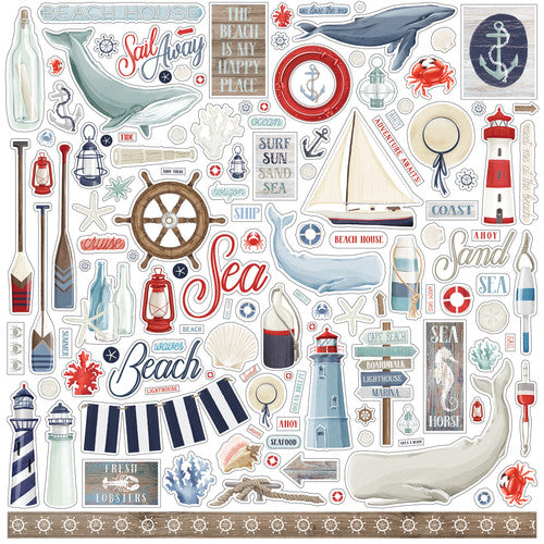 Carta Bella 12x12  Stickers  [Collection] - By The Sea