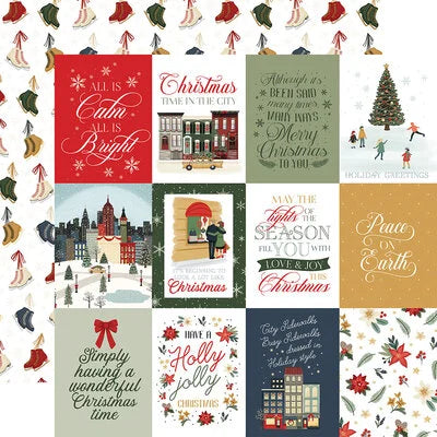 Carta Bella 12x12 Paper  [Collection] - Christmas In The City - 3x4 Journaling Cards