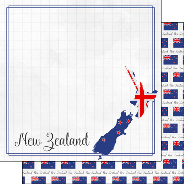 Scrapbook Customs 12x12 Paper - New Zealand Adventuire Border