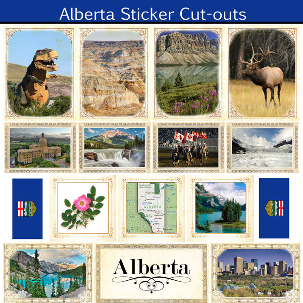 Scrapbook Customs Sticker - Alberta sightseeing Picture Cut Outs