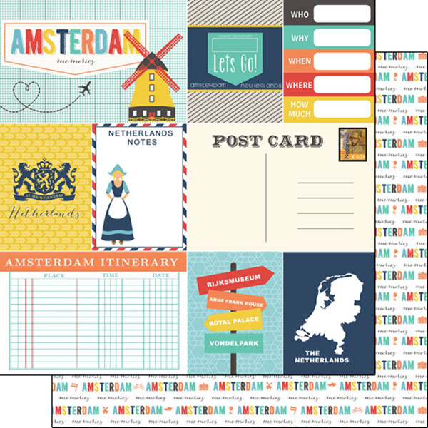 Scrapbook Customs 12x12 Paper - Amsterdam Memories Journal