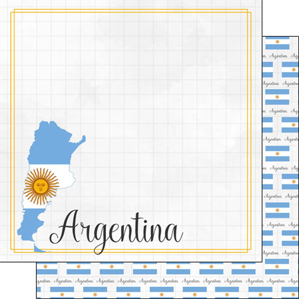 Scrapbook Customs 12x12 Paper - Argentina Adventure Border