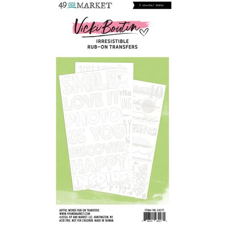 49 and Market  Vicki Boutin Irresistible Rub Ons - Artful Words