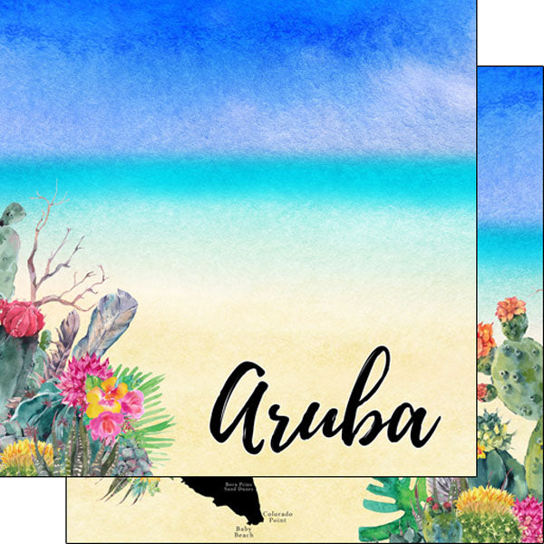 Scrapbook Customs 12x12 Paper -  Aruba Getaway