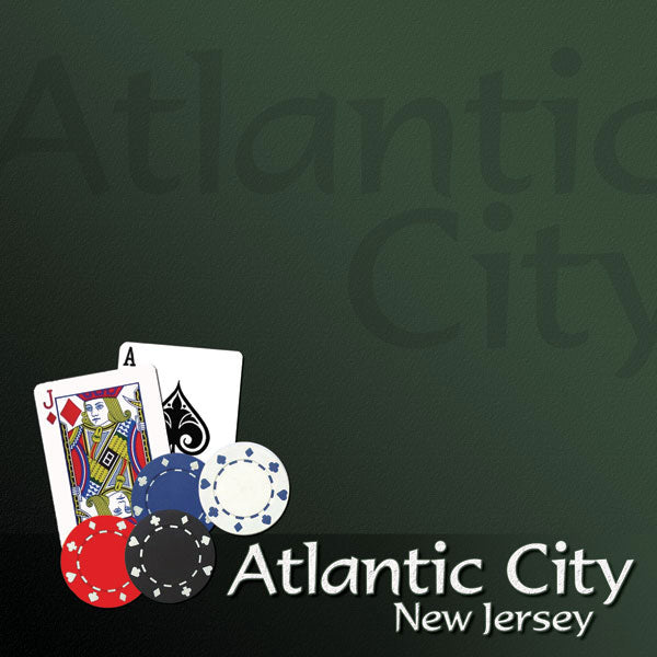 Scrapbook Customs 12x12 Paper - Casino Cards  / Chips/ Atlantic City