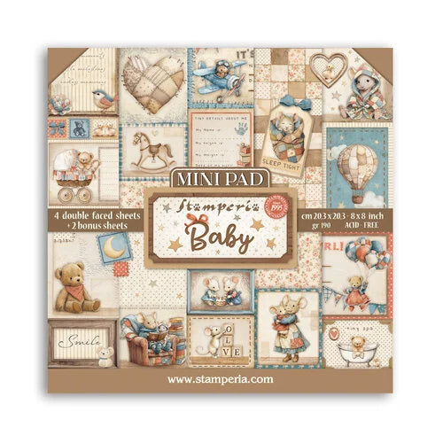 Stamperia 8x8 Paper [Collection] - Baby Mini Pad