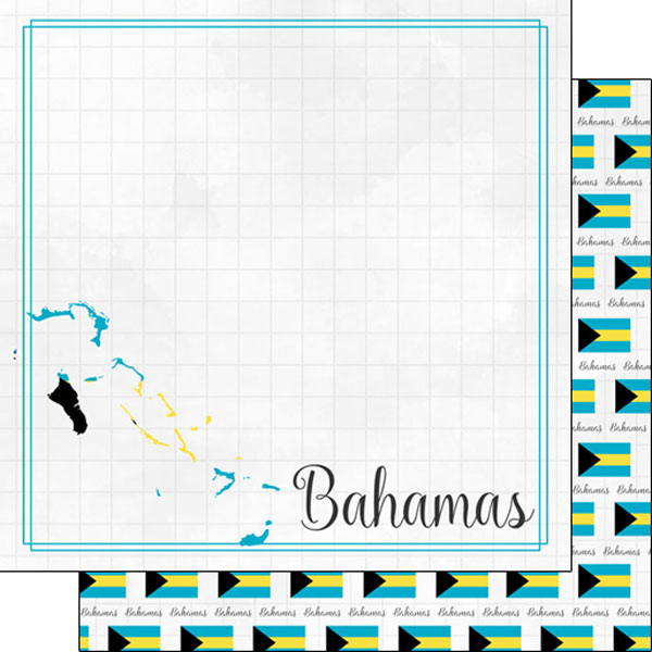 Scrapbook Customs 12x12 Paper -  Bahamas Adventure Border