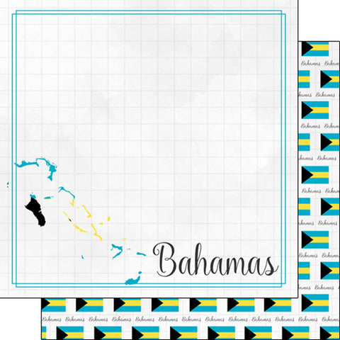 Scrapbook Customs 12x12 Paper -  Bahamas Adventure Border
