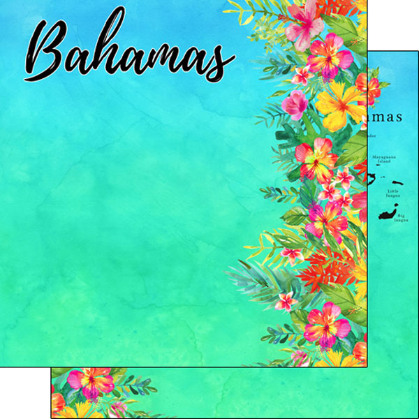 Scrapbook Customs 12x12 Paper -  Bahamas Getaway