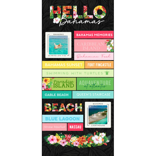Scrapbook Customs Sticker - Bahamas Tropical