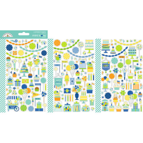 Doodlebug Design Mini  Icons  Cardstock  Stickers - Balloons & Banners