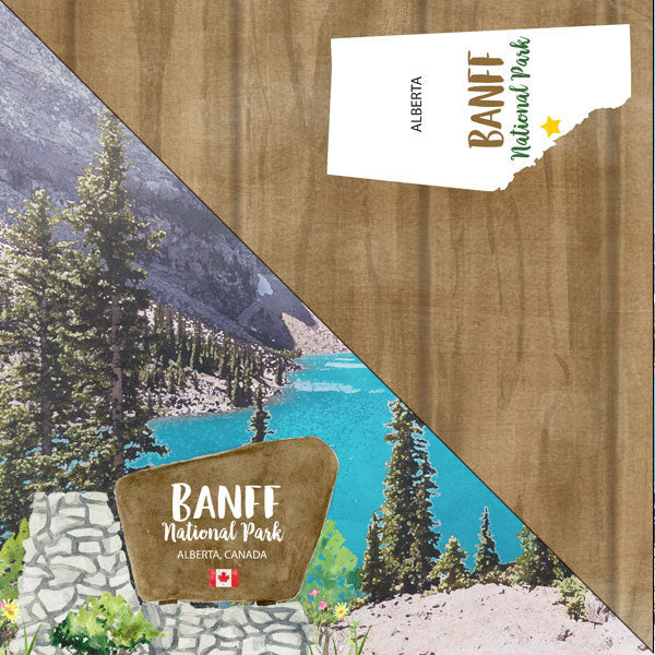 Scrapbook Customs 12x12 Paper - Alberta Banff National Park