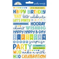 Doodlebug Design Puffy Stickers Words - Balloons & Banners