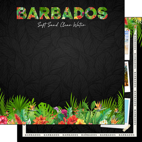 Scrapbook Customs 12x12 Paper - Barbados Tropical Floral