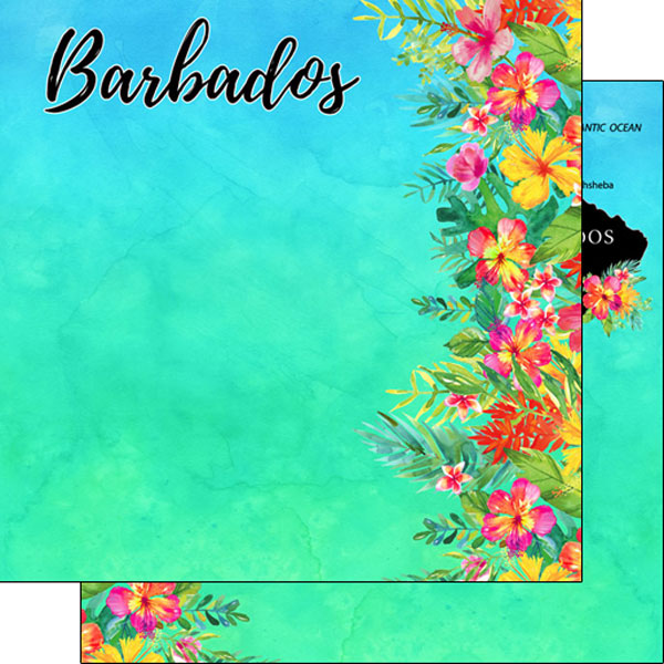 Scrapbook Customs 12x12 Paper - Barbados Getaway