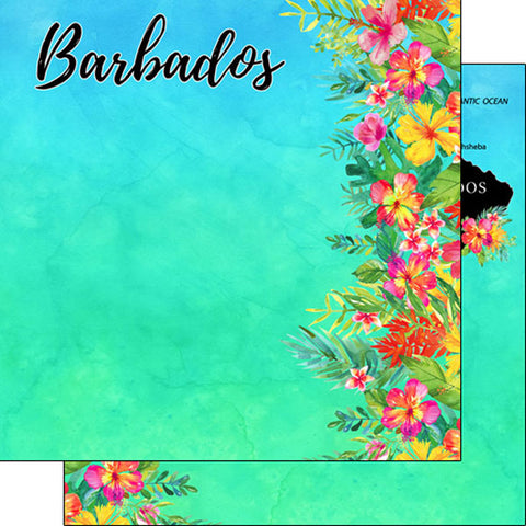 Scrapbook Customs 12x12 Paper - Barbados Getaway