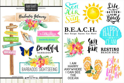 Scrapbook Customs Sticker -  Barbados Getaway Stickers