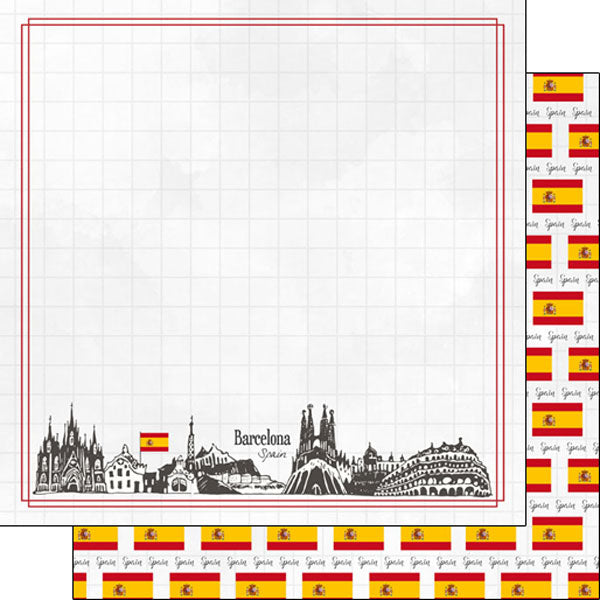 Scrapbook Customs 12x12 Paper - Spain - Barcelona Adventure Border
