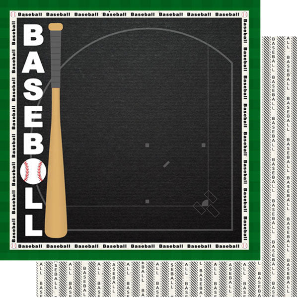 Scrapbook Customs 12x12 Paper - Baseball Craft