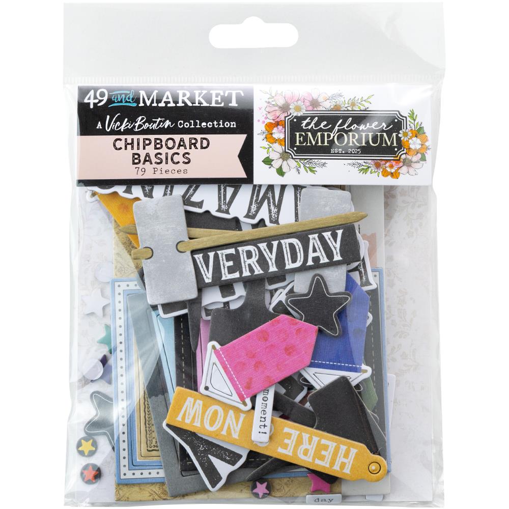 49 and Market / Vicki Boutin  Chipboard Basics Set [Collections] - Flower Emporium