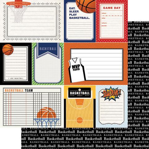 Scrapbook Customs 12x12 Paper - Basketball Journal