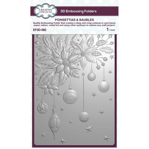 Creative Expressions Embossing Folder - poinsettias & Baubles