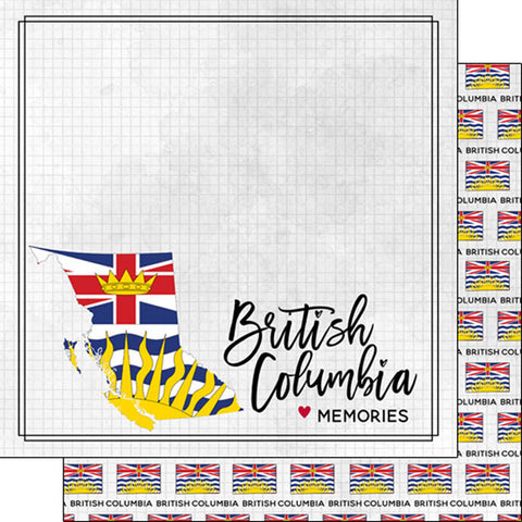 Scrapbook Customs 12x12 Paper - British Columbia Adventure Flag