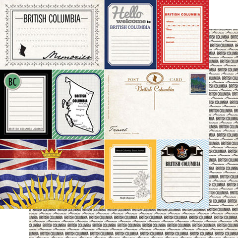 Scrapbook Customs 12x12 Paper - British Columbia Vintage Journal