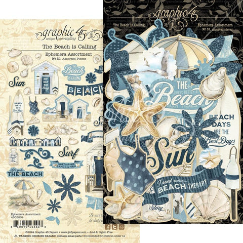 Graphic 45 Journaling  Ephemera Assortment - [Collection] - The Beach Is Calling