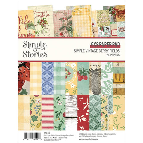 Simple Stories 6x8 Paper Pad  [Collection] - Simple Vintage Berry Fields