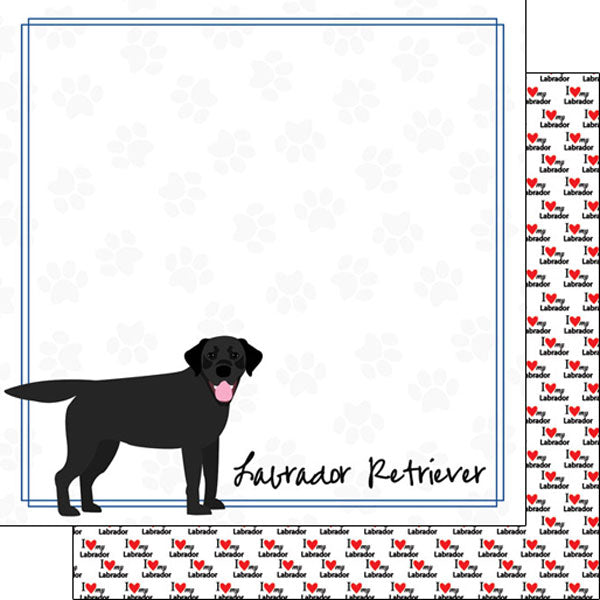 Scrapbook Customs 12x12 Paper - Black Labrador Retriever