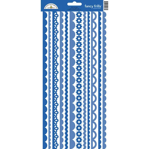 Doodlebug Design  Fancy Frills  Cardstock  Stickers - Blue Jeans