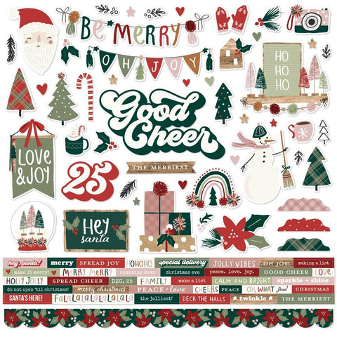 Simple Stories 12x12  Cardstock  Stickers  [Collection] - Boho Christmas