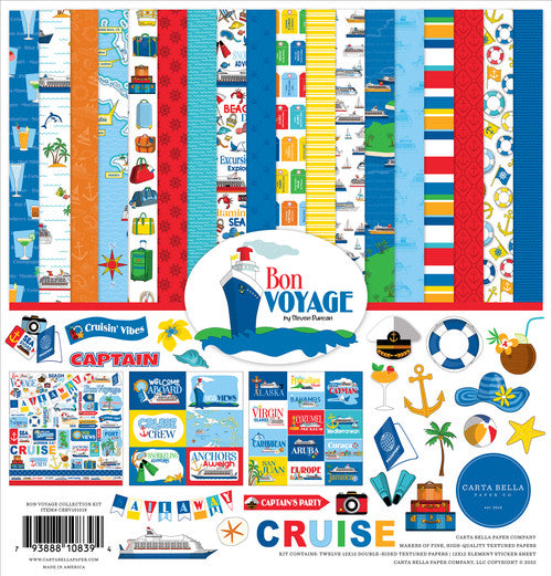 Carta Bella 12x12 Paper [Collection] - Bon Voyage