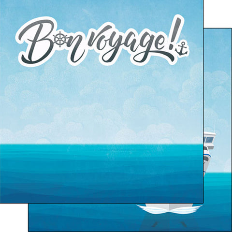 Scrapbook Customs 12x12 Paper -  Cruise - Bon Voyage
