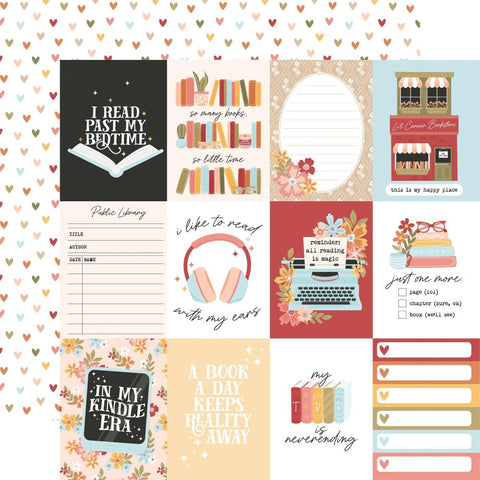 Echo Park Paper 12x12 Cardstock  [Collection] - Bookish 3x4 Journaling Cards